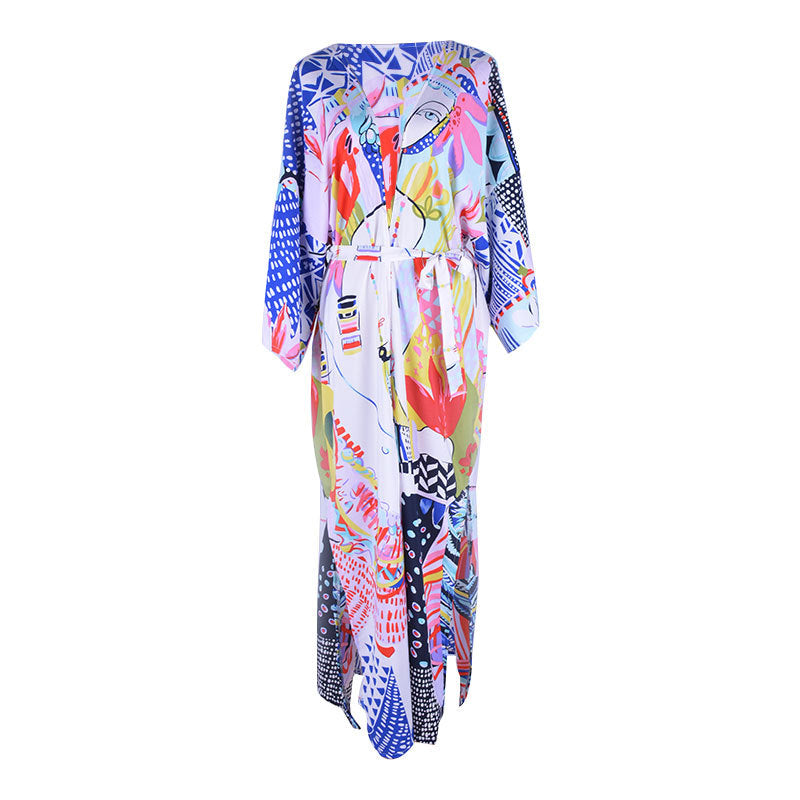 Rayon Printed Cover Up Swimwear