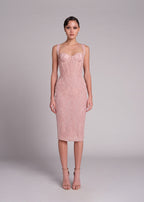 Women's Sweetheart Lace Boned Mini Dress