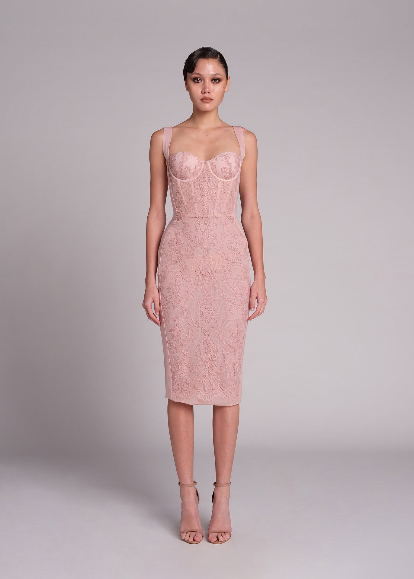 Women's Sweetheart Lace Boned Mini Dress