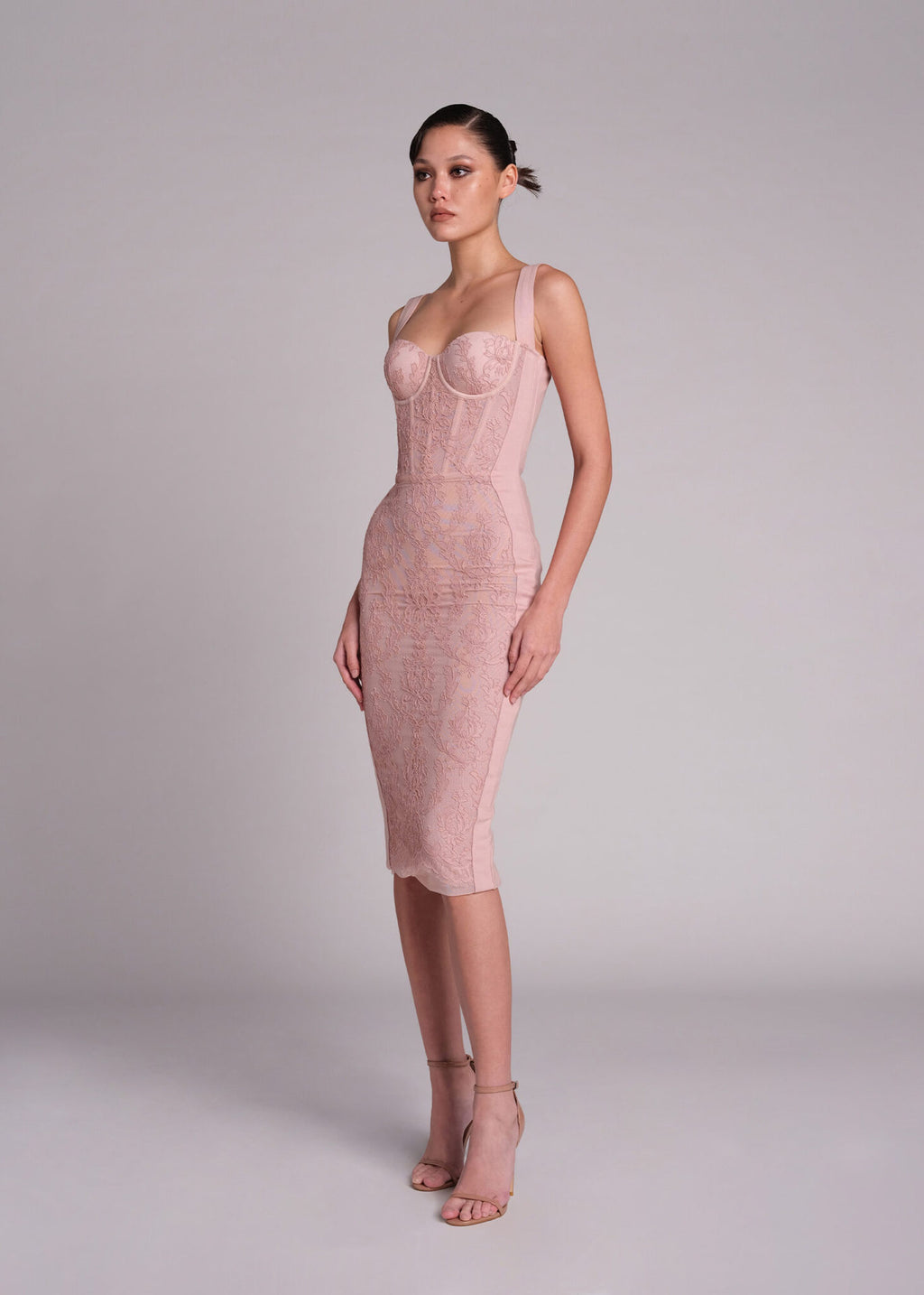 Women's Sweetheart Lace Boned Mini Dress