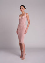 Women's Sweetheart Lace Boned Mini Dress