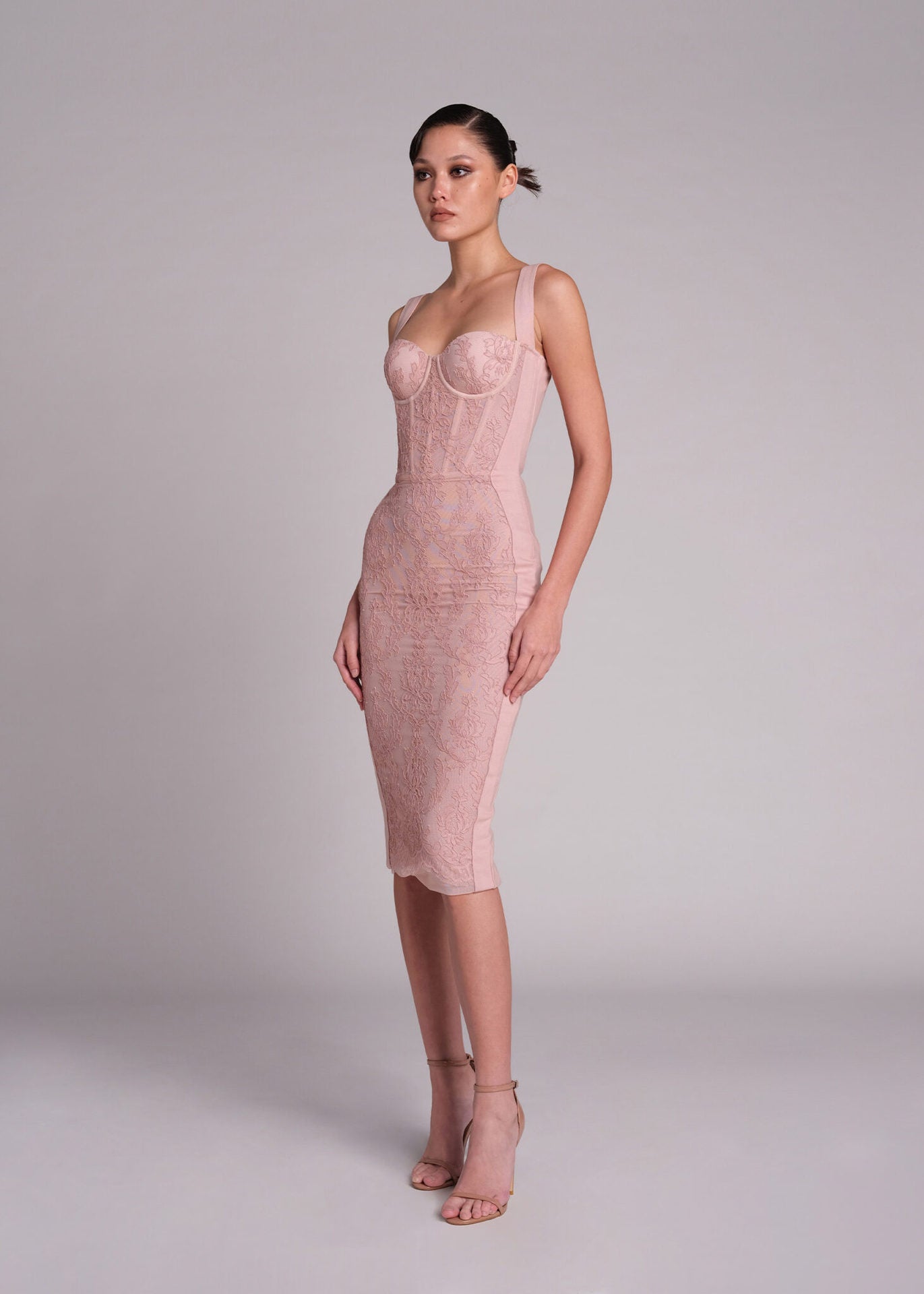 Women's Sweetheart Lace Boned Mini Dress