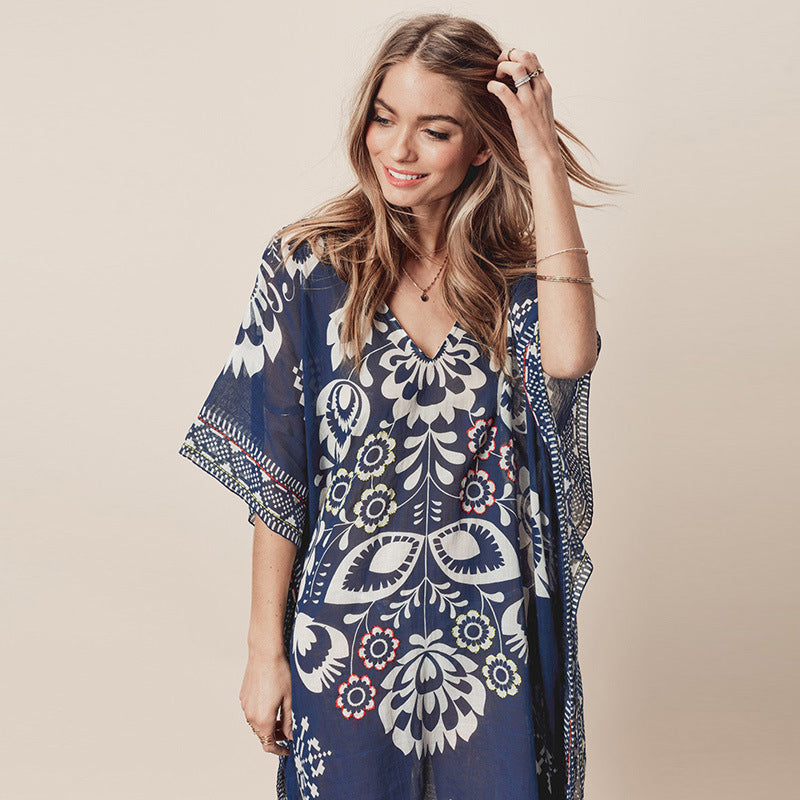 Navy Blue Cover Up Swimwear