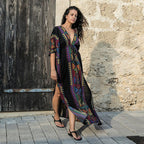 Rayon Deep V Plunge neck Loose Sun Protection Clothing
