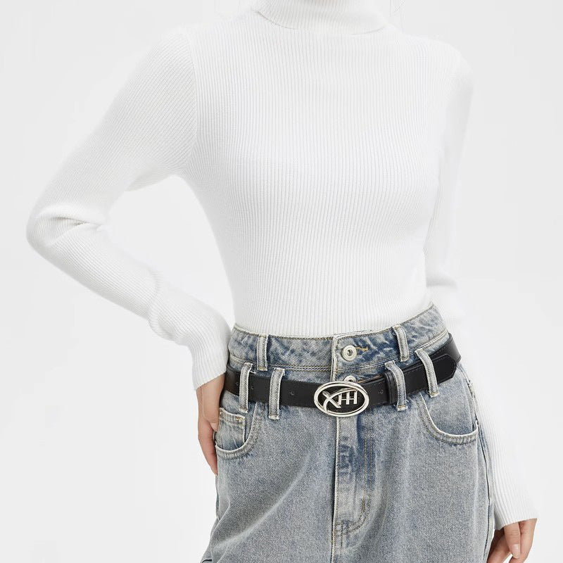 Women's Knitted Collared Sweater