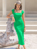 Clearance Mixed Batch Square-Neck Dress Backless