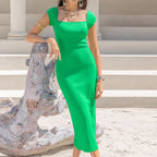 Clearance Mixed Batch Square-Neck Dress Backless