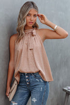 Women's Satin Leopard Print Lace-Up Vest