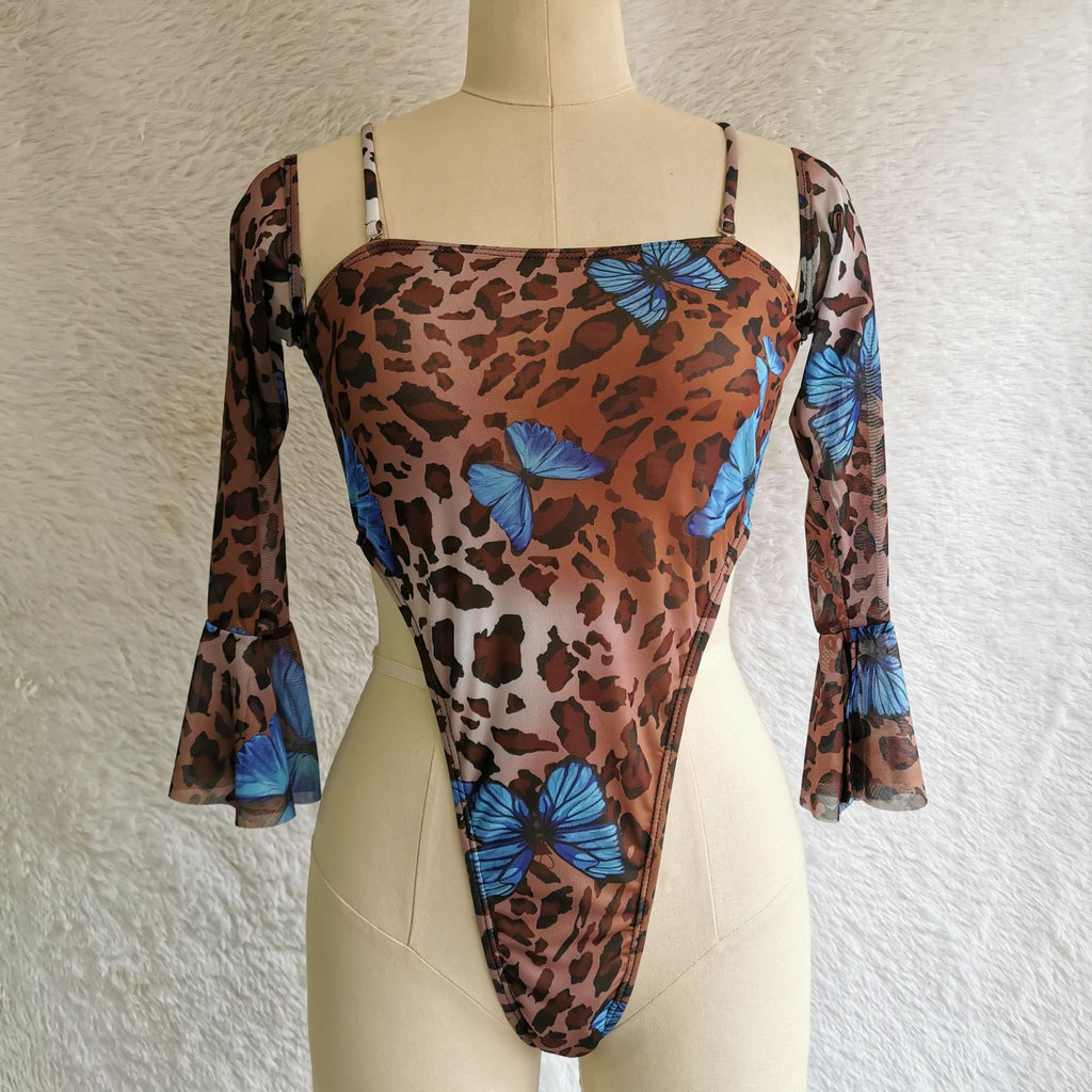 Leopard Print One-piece Swimwear