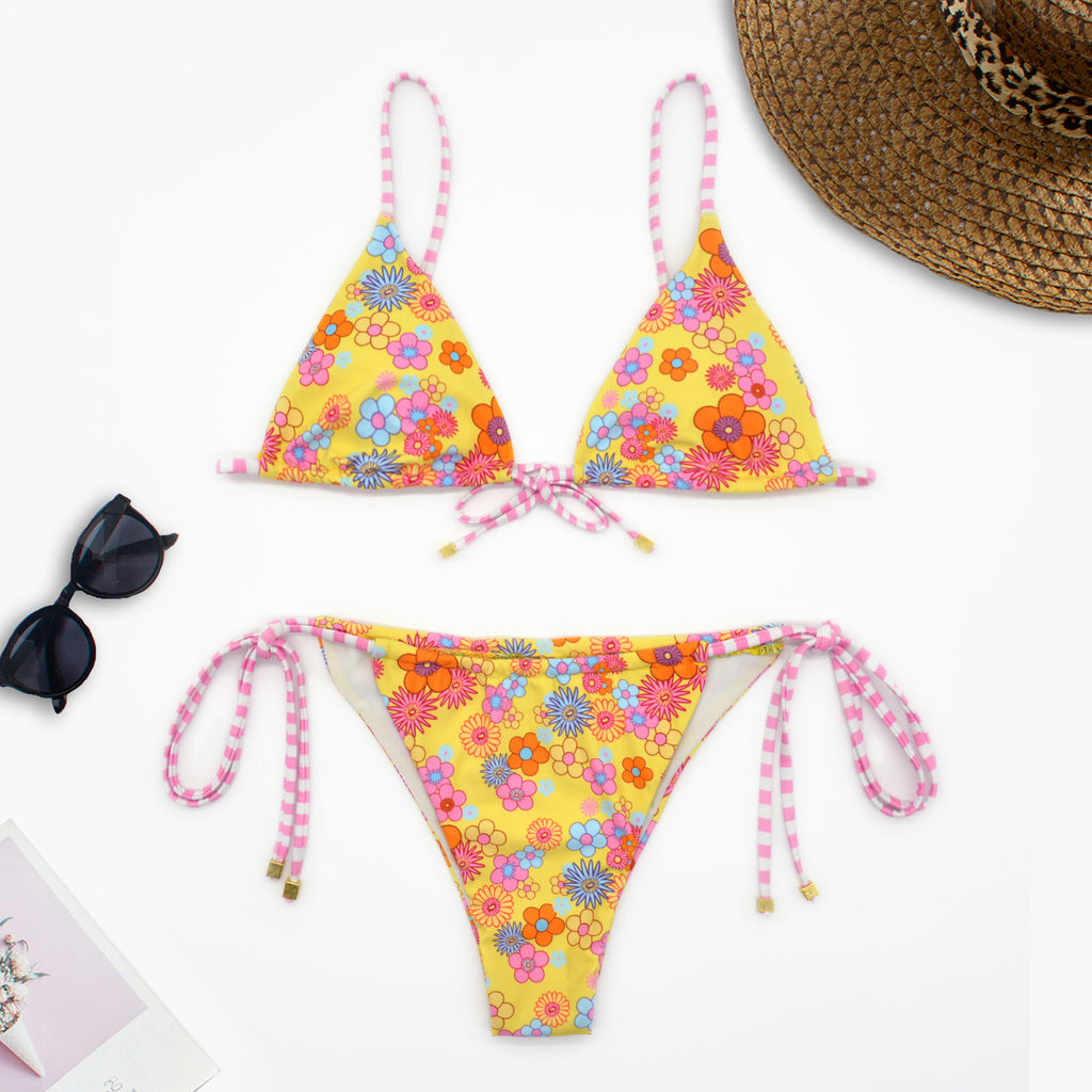 Split Floral Bikini Swimwear