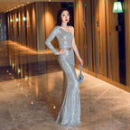 Women's Elegant Slim-Fit Maxi Evening Gown