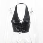 's Strap Sleeveless Back Waist Exposure Slim Fit Tank Top