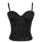 's Corset Beaded Sequ Waist Strap Three Dimensional With Chest