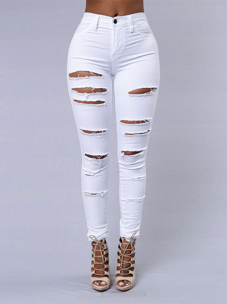 High Waist Summer Stretch Ripped Ankle Tied Skirt