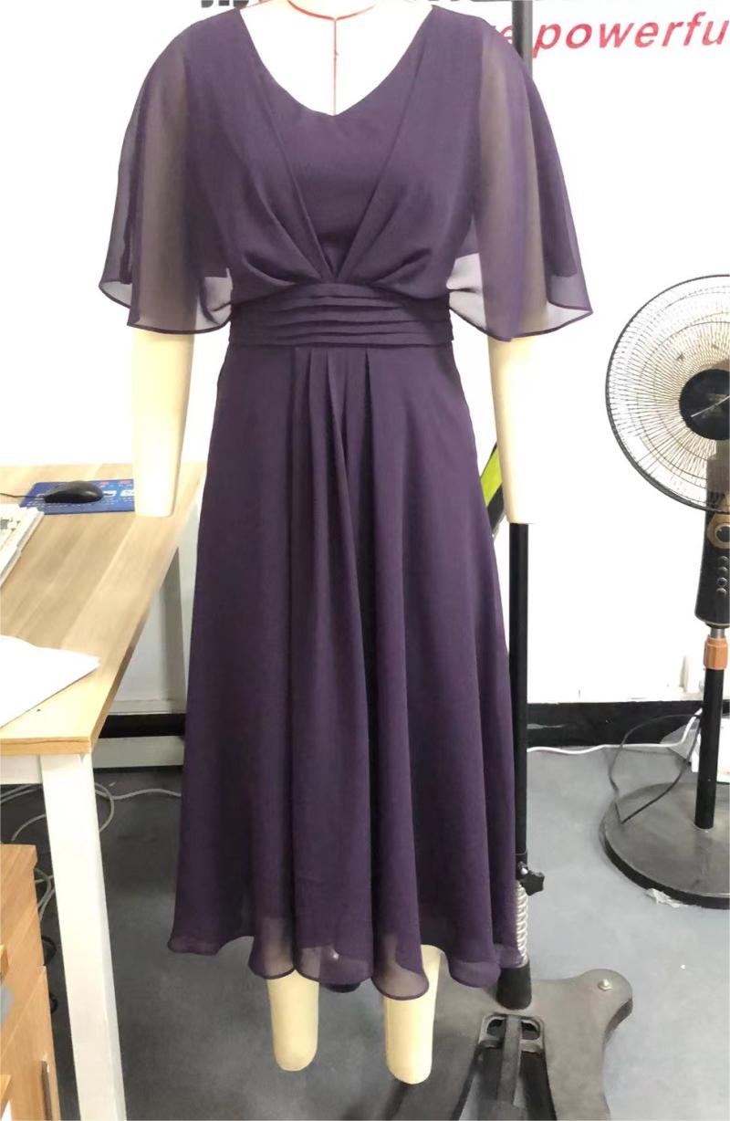 Summer Solid Color V Neck Waist Trimming Casual Swing Dress
