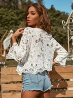 Women Spring and Summer Casual Elegant Lace Crochet Cardigan Jacket Crochet hook