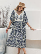 Floral V-Neck Holiday Dress