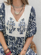 Floral V-Neck Holiday Dress