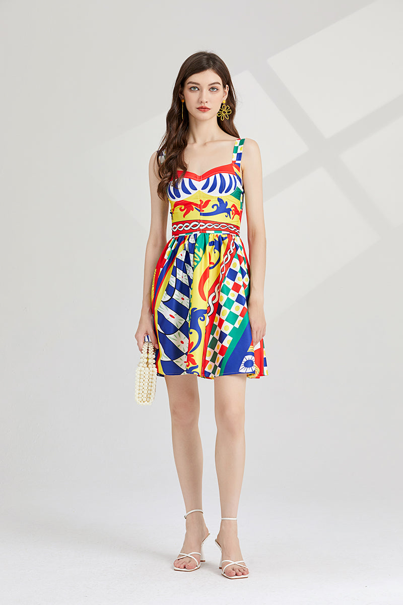 Women's 's Printed Slim-Fit Slip Dress