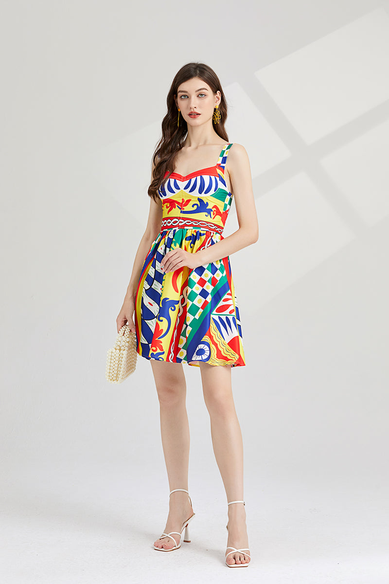 Women's 's Printed Slim-Fit Slip Dress