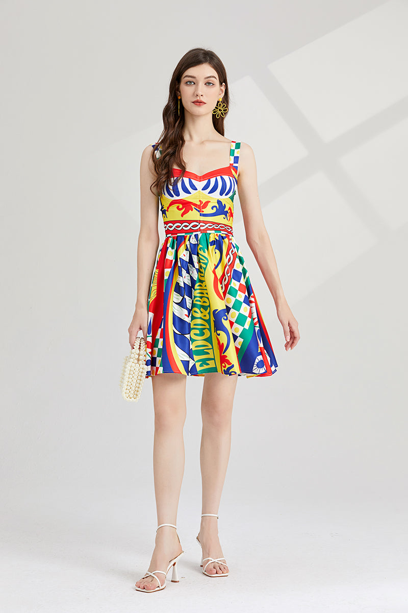Women's 's Printed Slim-Fit Slip Dress