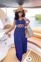 Women's Sexy High Waist Hollow Out Cutout Backless Lace Up Casual Split Women Dress