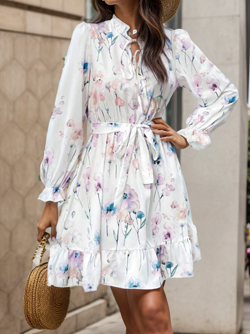 Women Floral Print Long Sleeve dress