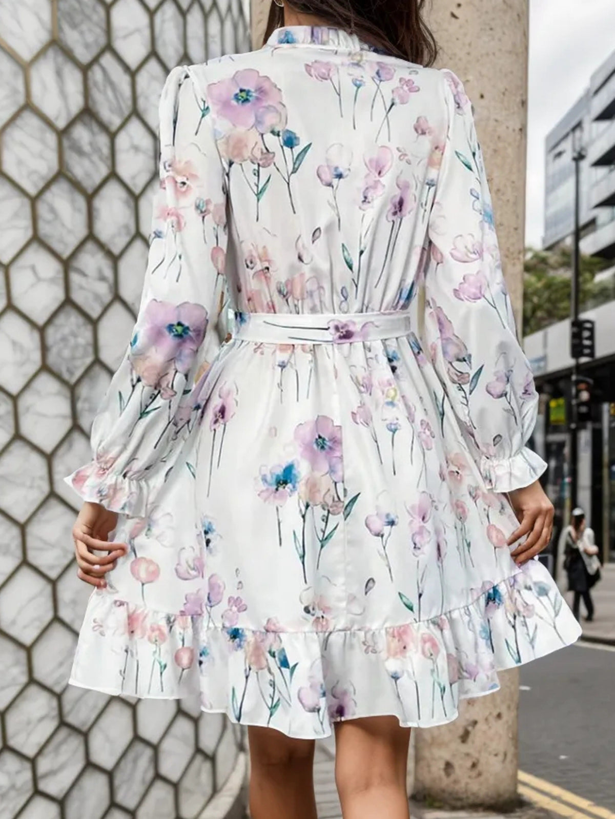 Women's Floral Long-Sleeve Dress