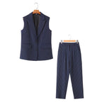 Women's Summer Women's V-Neck Sleeveless Vest Striped Suit Vest Casual