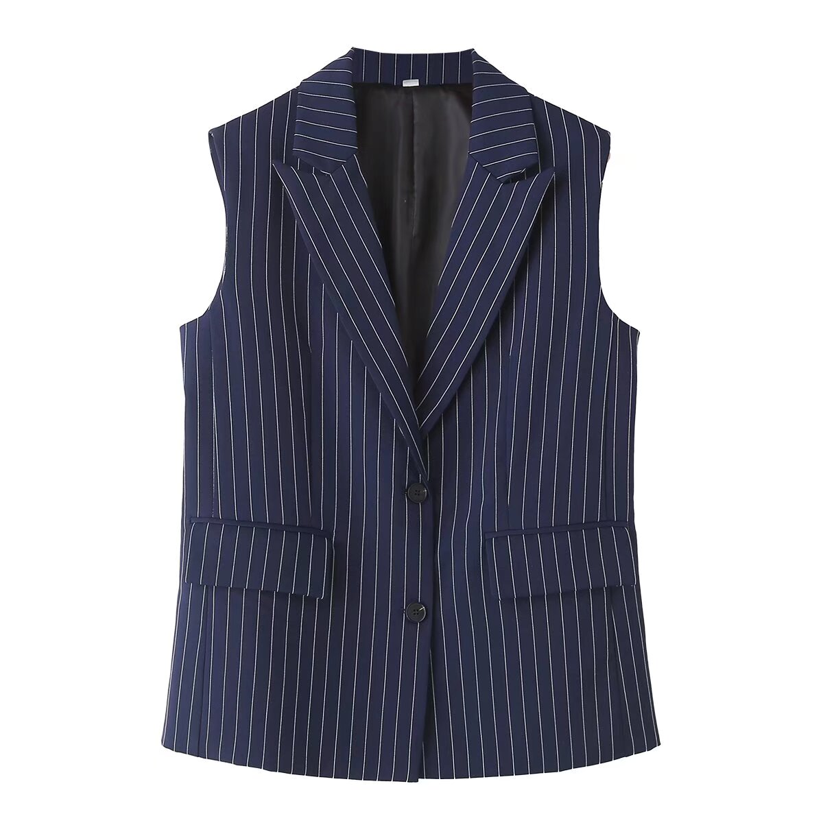 Women's Summer Women's V-Neck Sleeveless Vest Striped Suit Vest Casual