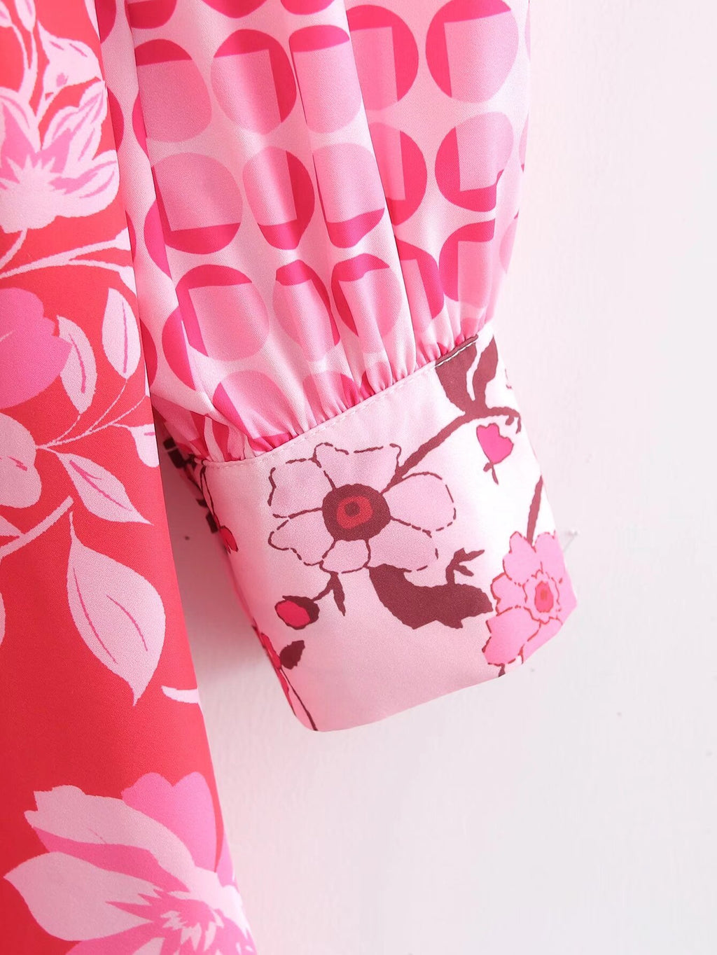 Winter Women Clothing Printing Collared Single Breasted Belt Long Sleeve Dress