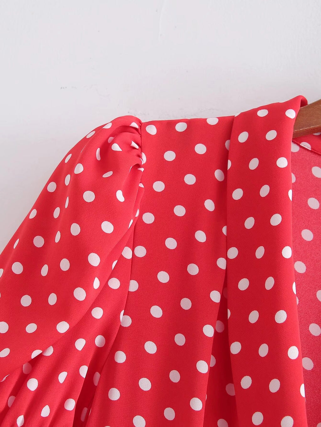 Women's Red Polka Dot Fit And Flare Dress