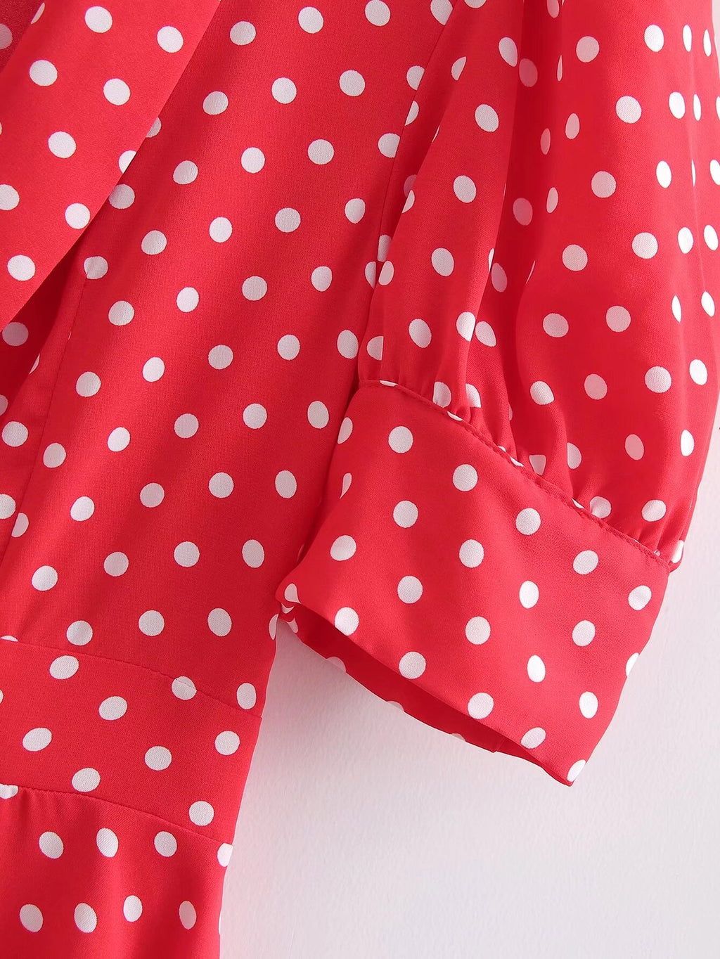 Women's Red Polka Dot Fit And Flare Dress