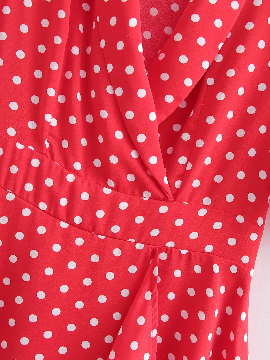 Women's Red Polka Dot Fit And Flare Dress