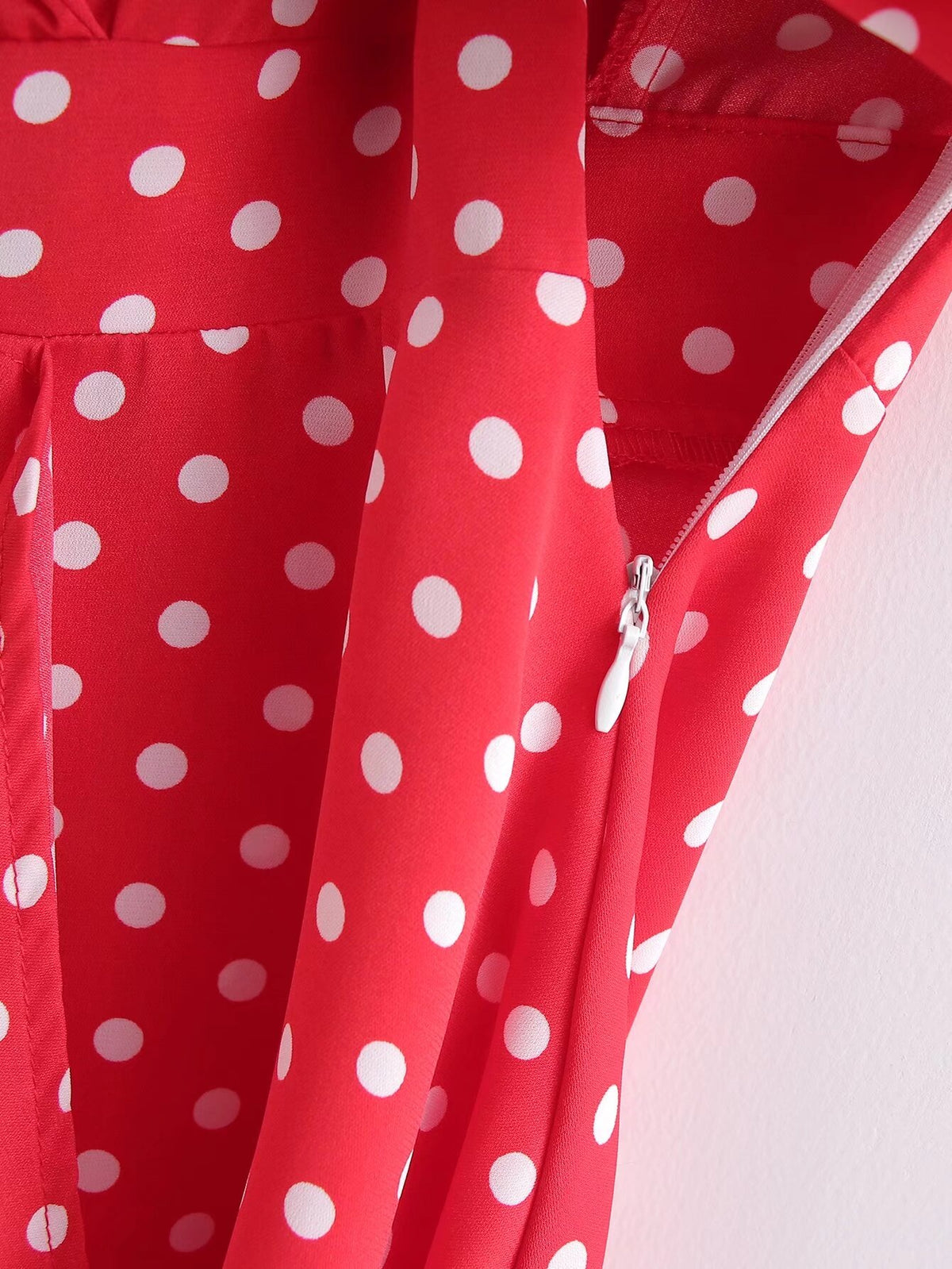 Women's Red Polka Dot Fit And Flare Dress