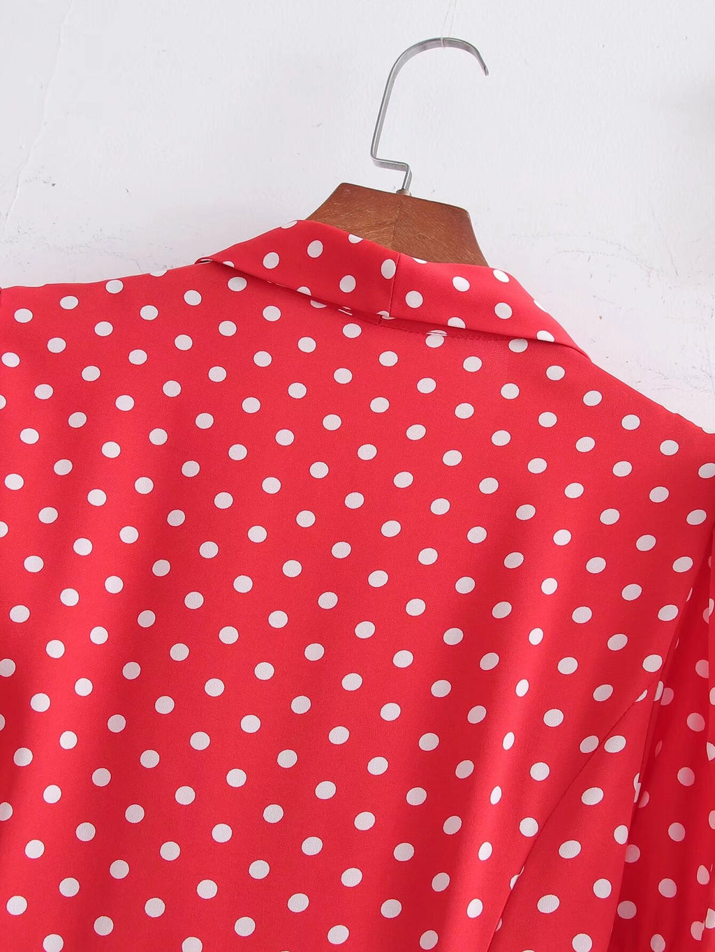 Women's Red Polka Dot Fit And Flare Dress