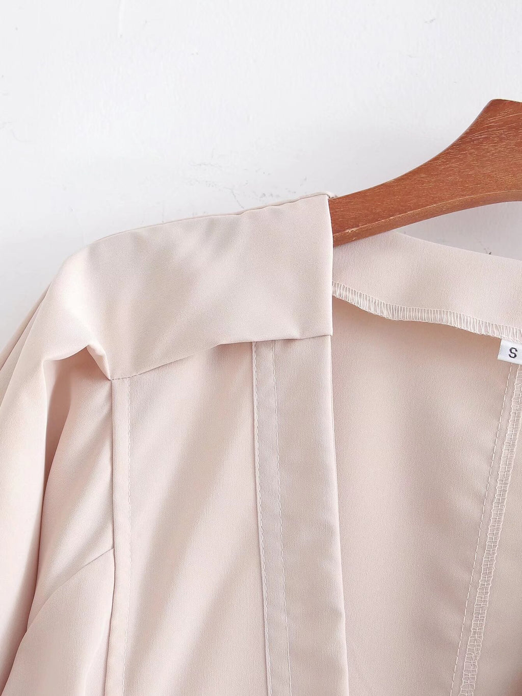 Spring Women Clothing Solid Color V neck Long Sleeve Dress