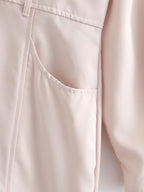 Spring Women Clothing Solid Color V neck Long Sleeve Dress