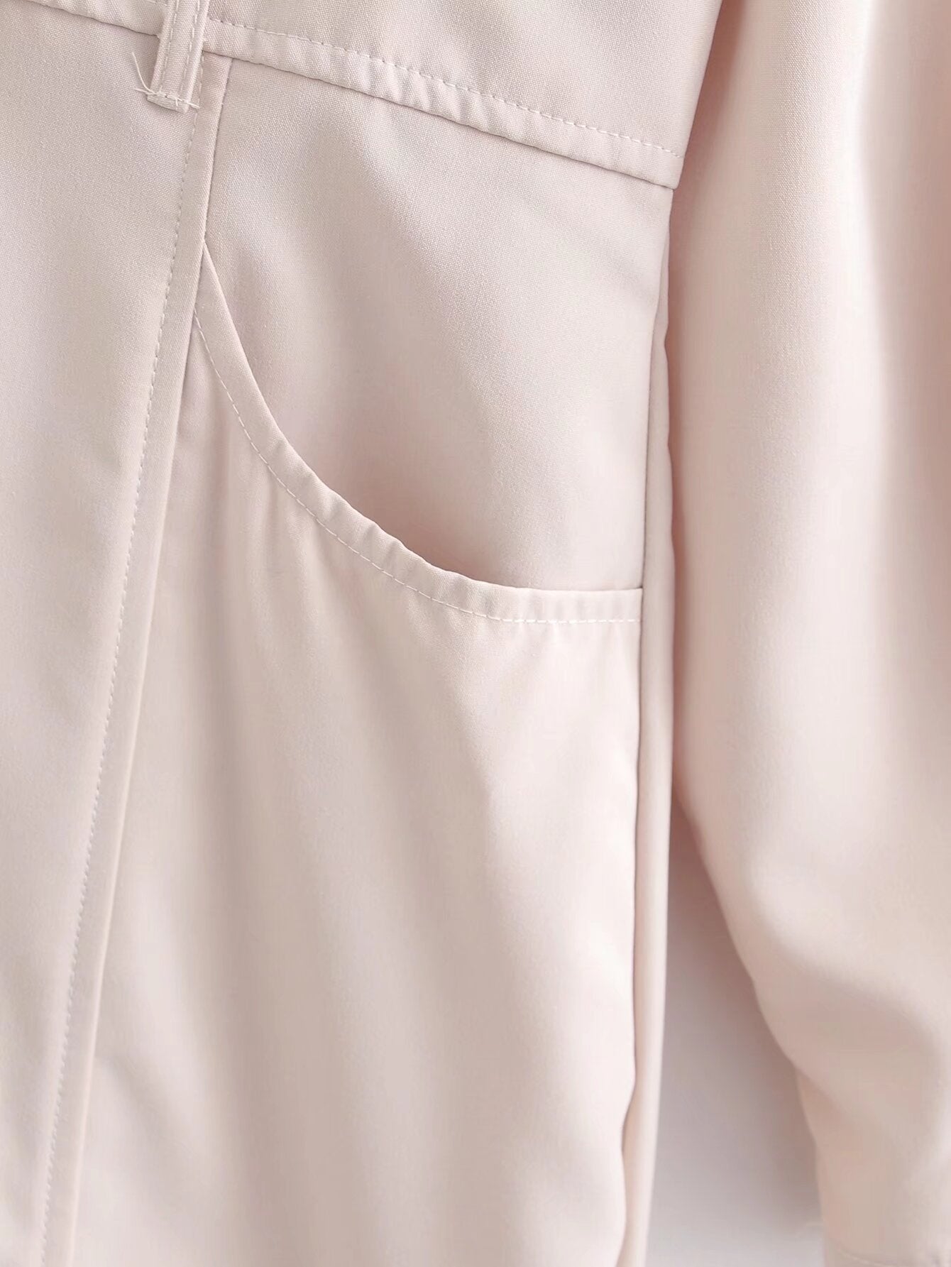 Spring Women Clothing Solid Color V neck Long Sleeve Dress