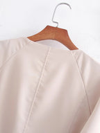 Spring Women Clothing Solid Color V neck Long Sleeve Dress