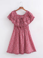 Summer Women Clothing Ruffles Beach Vacation Printed Dress
