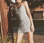 Blue Floral Slip Dress