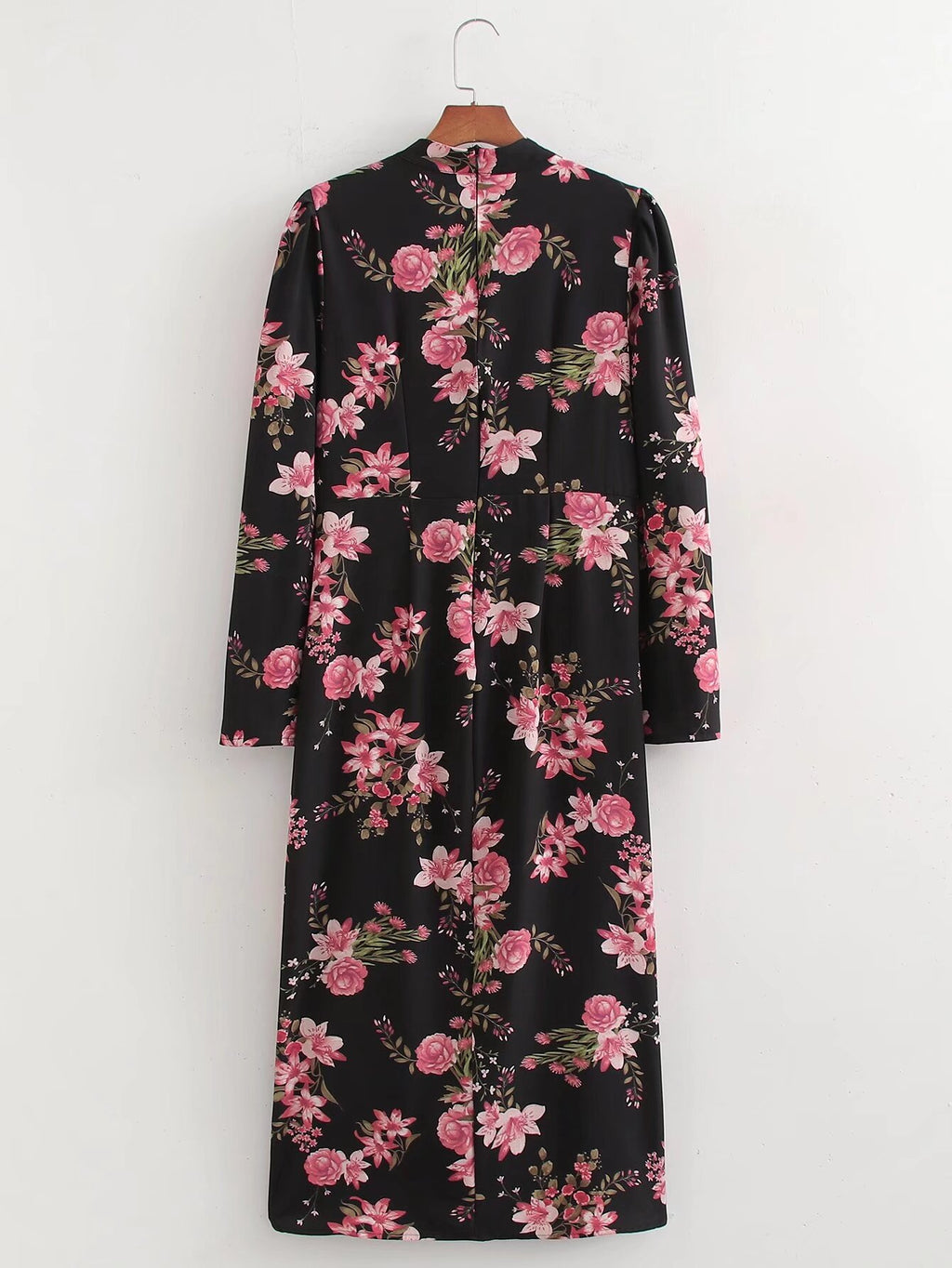 Spring Women Clothing Elegant Slightly Mature Long Printed Slim Dress