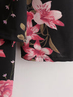 Spring Women Clothing Elegant Slightly Mature Long Printed Slim Dress