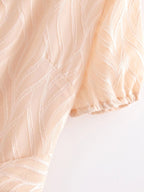 Spring Elegant Slightly Mature V-Neck Lace-Up Short Sleeve Dress