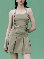 Tooling Pleated Dress