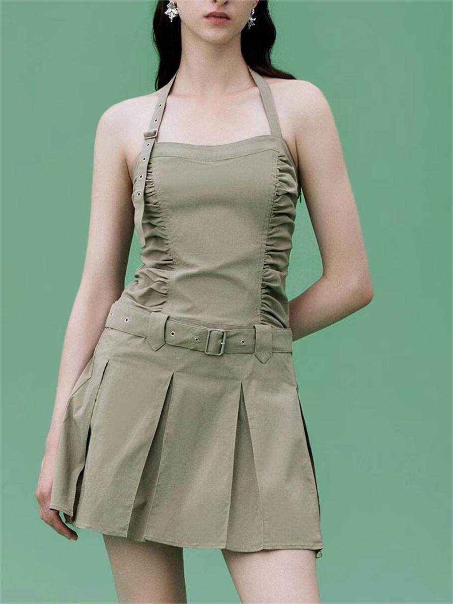 Tooling Pleated Dress
