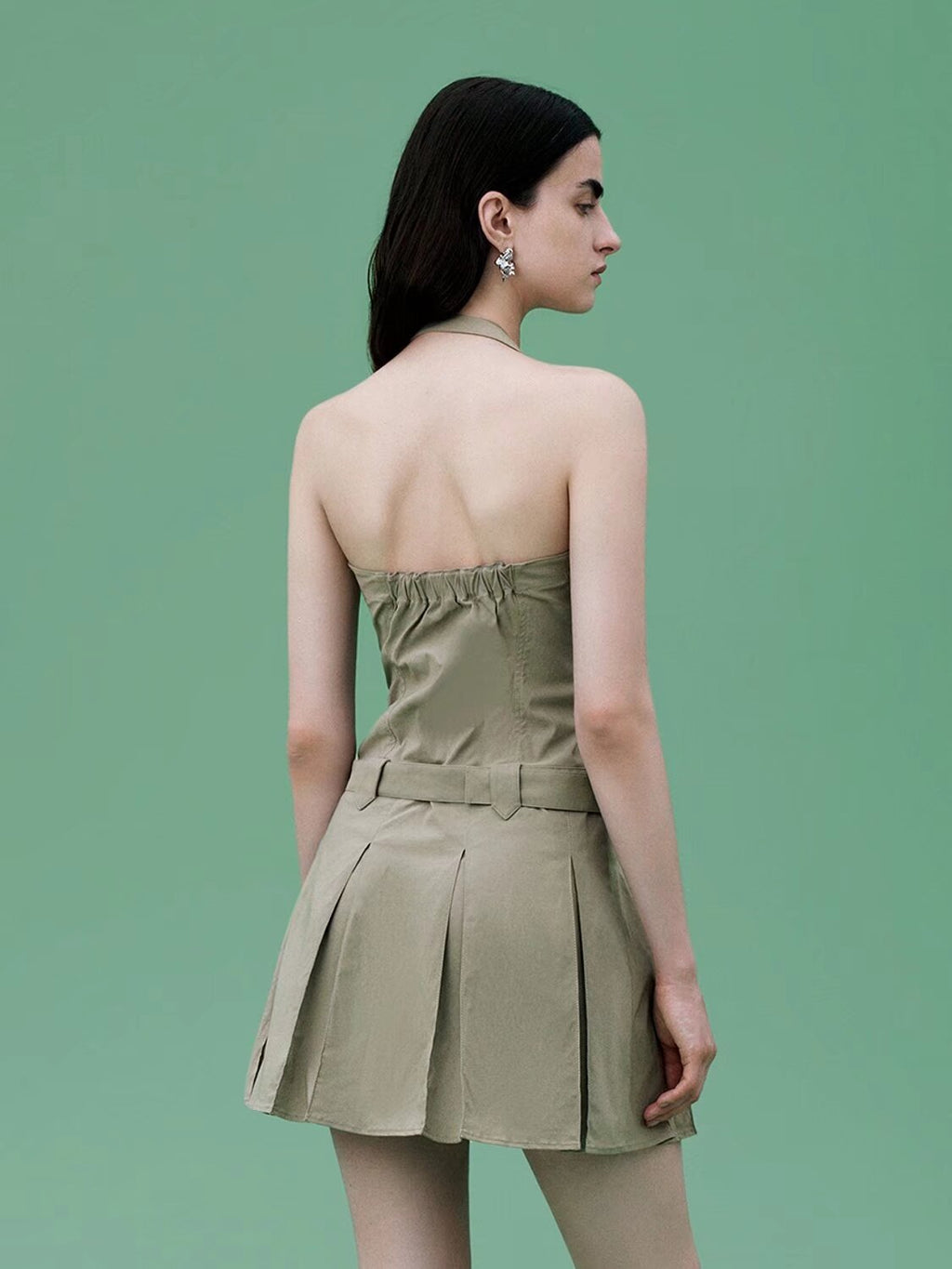 Tooling Pleated Dress
