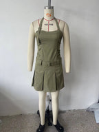Tooling Pleated Dress