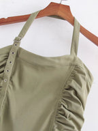 Tooling Pleated Dress